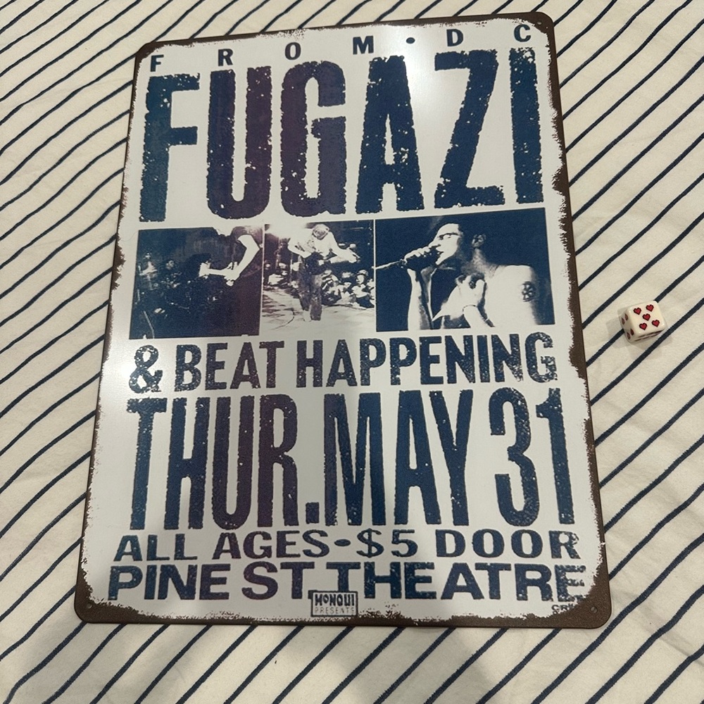 Fugazi Concert metal Poster Sign - Blue and White - Picture 3 of 13